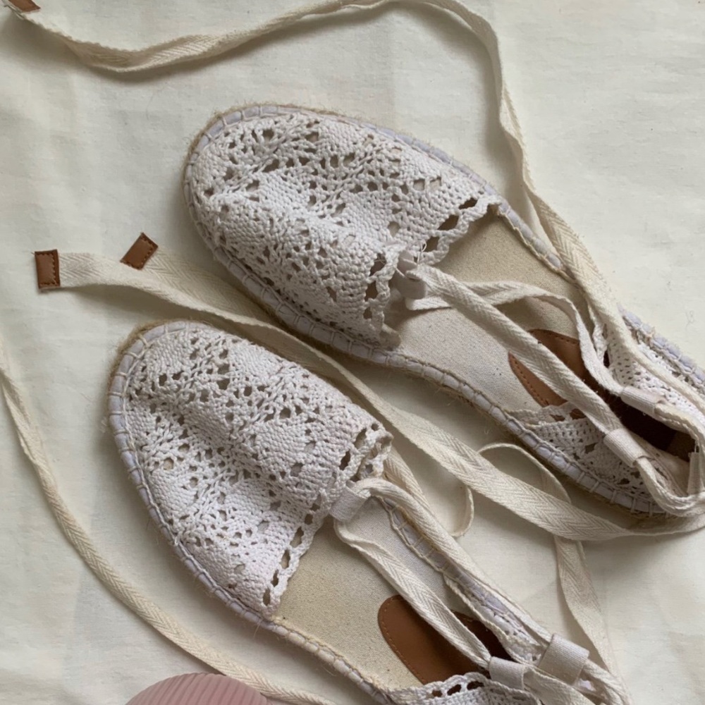 White Crochet Espadrilles: ASOS Brand ✨🌿